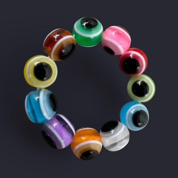 Evil Eye Bead Rings - Picture 2 of 3